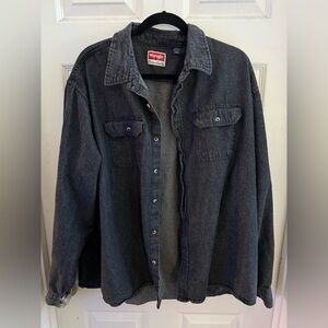 Wrangler Men's Dark Gray Denim Shirt Jacket size 3X